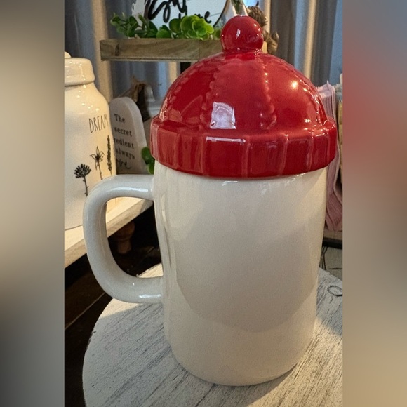 Rae Dunn Red and White Snow Day Mug with Lid - Picture 3 of 3
